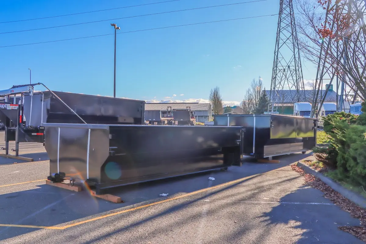 Roll-off dumpster ready for waste disposal at job site for Concrete Dumpster Rental in Rosendale